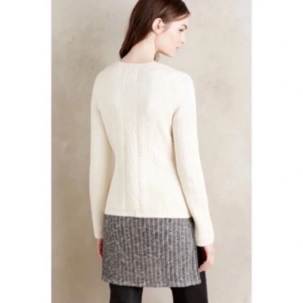 Anthropologie Angel Of The North Textured Vero Knit Asymmetric Zip Moto Jacket M